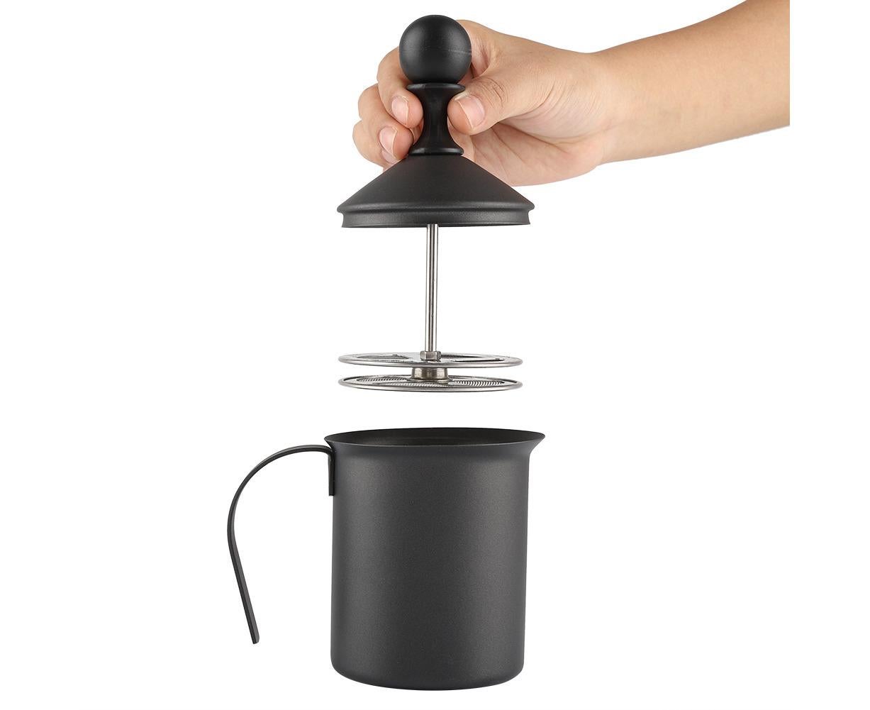 Stainless Steel Manual Double Mesh Milk Frother, Foam Maker for Coffee Decoration (400ml)