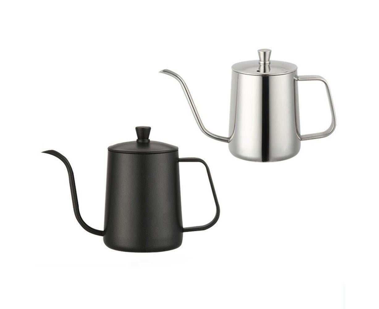 600ml Pour Over Kettle Coffee Maker Stainless Steel Gooseneck Drip Tea Pot Jug-Black 600ML