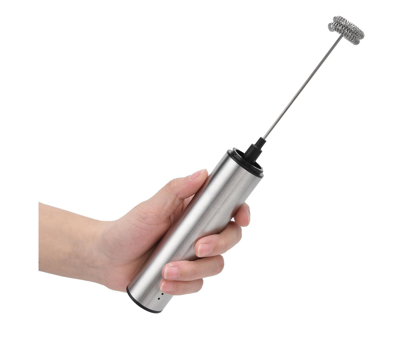 Stainless Steel Electric Milk Frother, Handheld Egg Beater, USB Charging, Mini Mixer