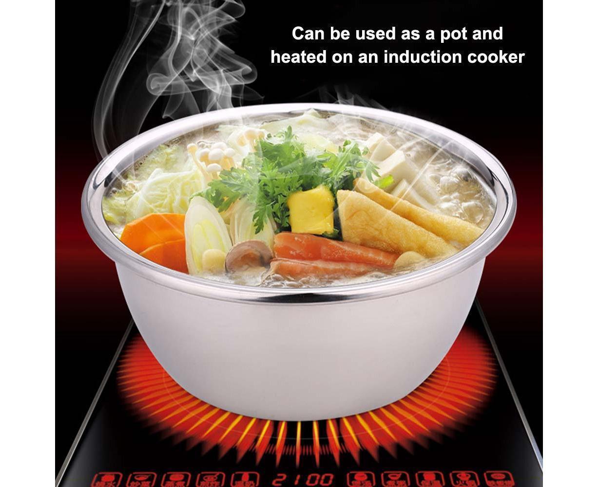Thickened Stainless Steel Rice Noodles Soup Bowl Vegetables Basin Kitchenware-20cm