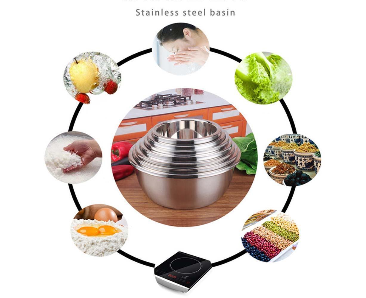Thickened Stainless Steel Rice Noodles Soup Bowl Vegetables Basin Kitchenware-20cm
