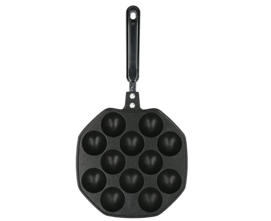 12-Cavity Aluminum Takoyaki Pan, Octopus Balls Egg Puffs Baking Pan, Home Cooking Tool