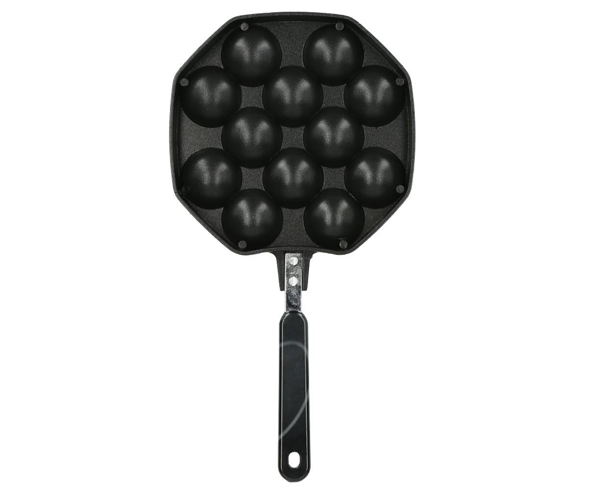 12-Cavity Aluminum Takoyaki Pan, Octopus Balls Egg Puffs Baking Pan, Home Cooking Tool