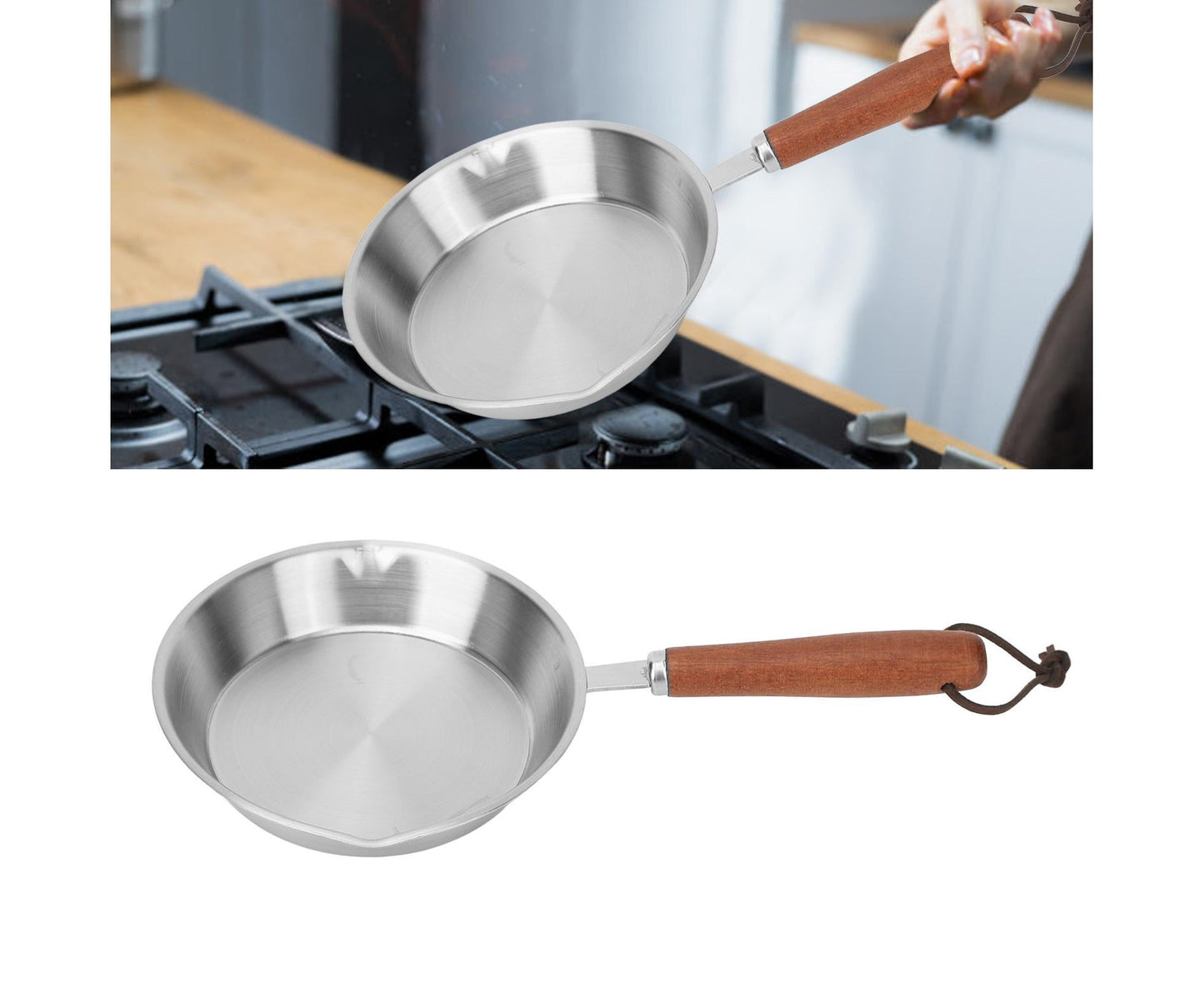 Stainless Steel Frying Pan, Non-Stick Egg Fryer for Household & Restaurant, 4.7 Inch