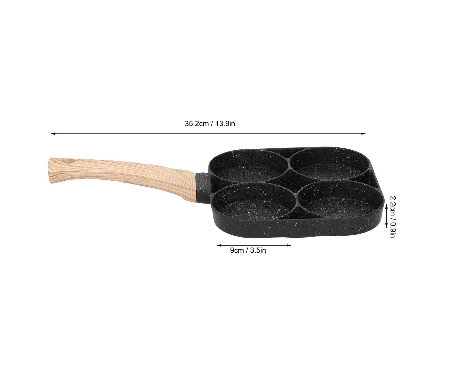 4-Hole Non-Stick Frying Pan, Egg & Pancake Cooking Pan, Induction & Gas Cooker