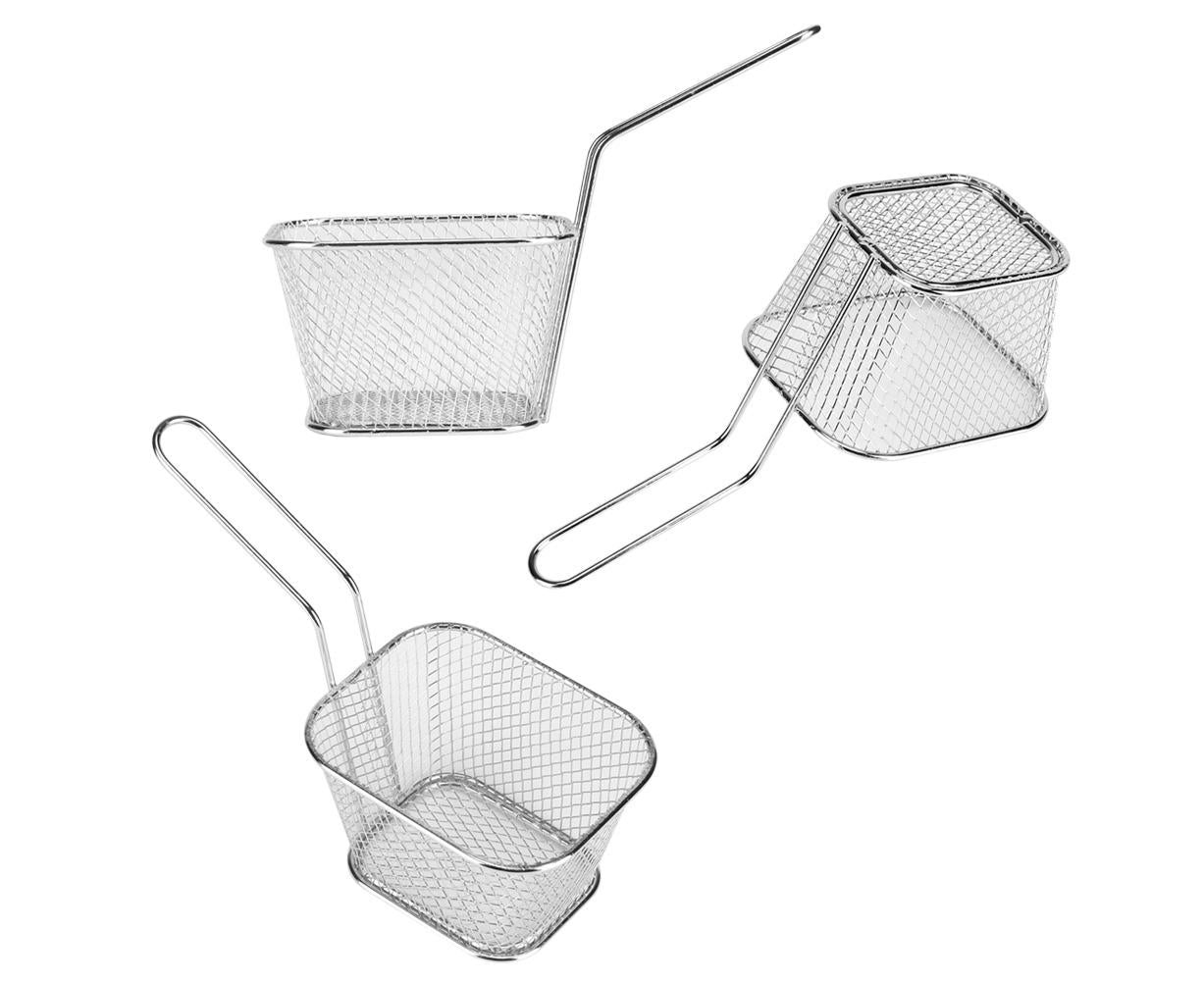 Fry Baskets, Lightweight Metal Circular Fryer Basket for Chips, Shrimp, and More