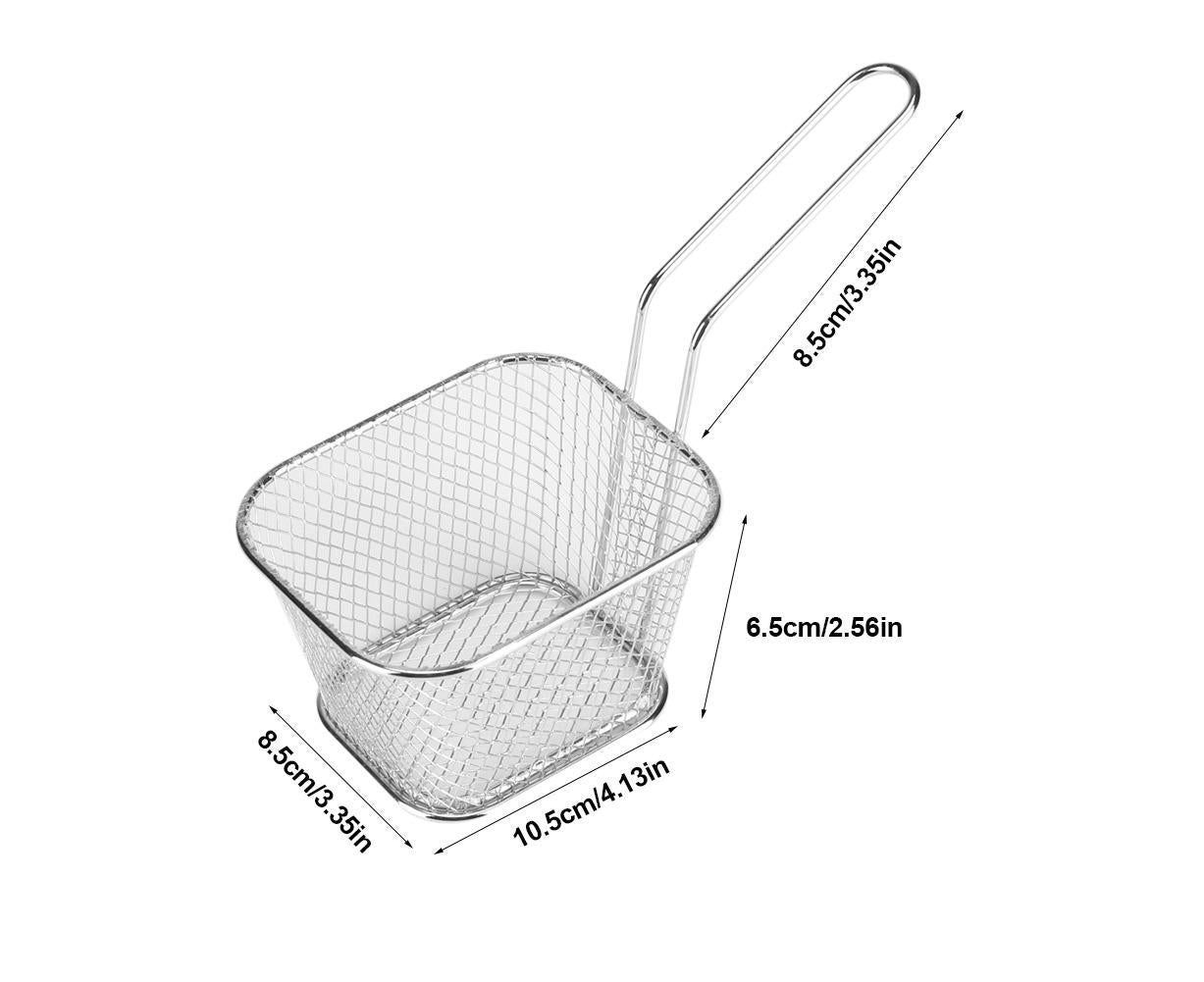 Fry Baskets, Lightweight Metal Circular Fryer Basket for Chips, Shrimp, and More