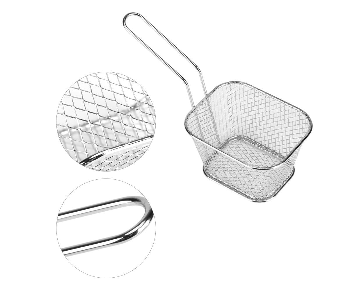 Fry Baskets, Lightweight Metal Circular Fryer Basket for Chips, Shrimp, and More