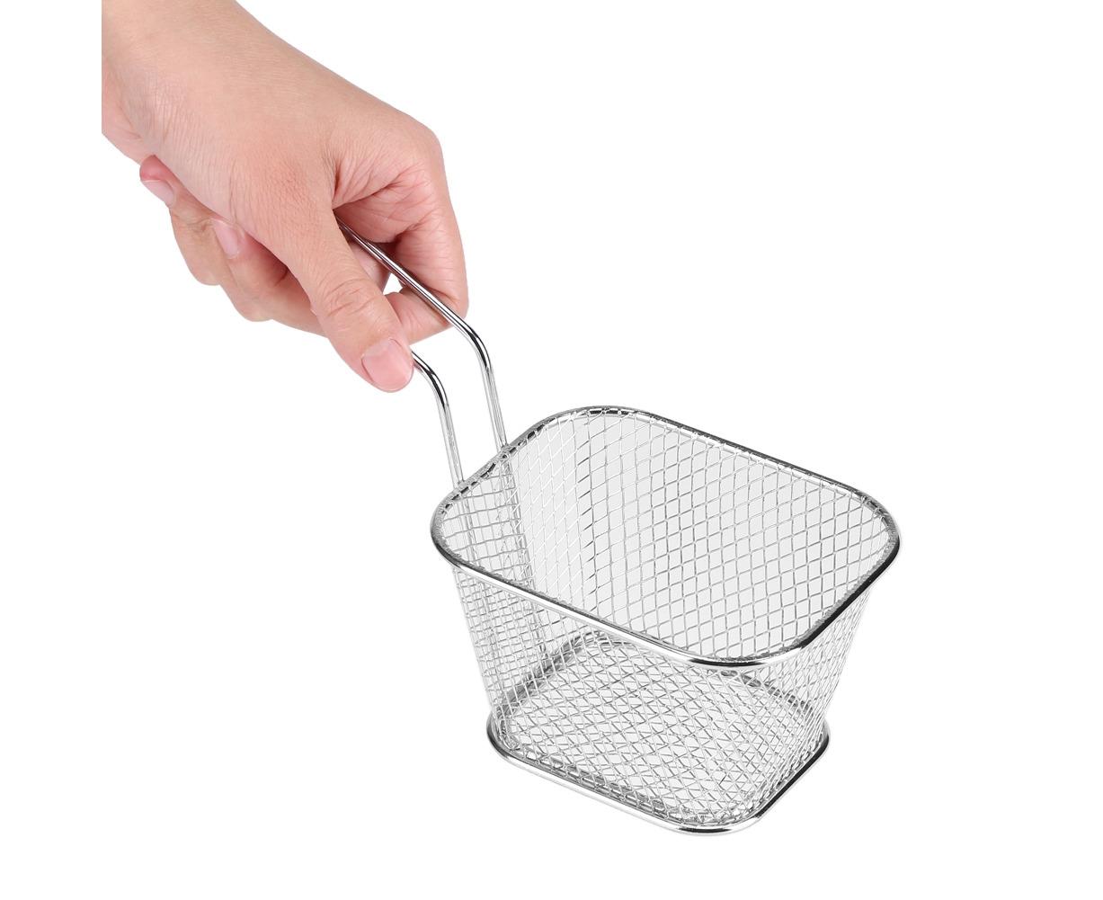 Fry Baskets, Lightweight Metal Circular Fryer Basket for Chips, Shrimp, and More