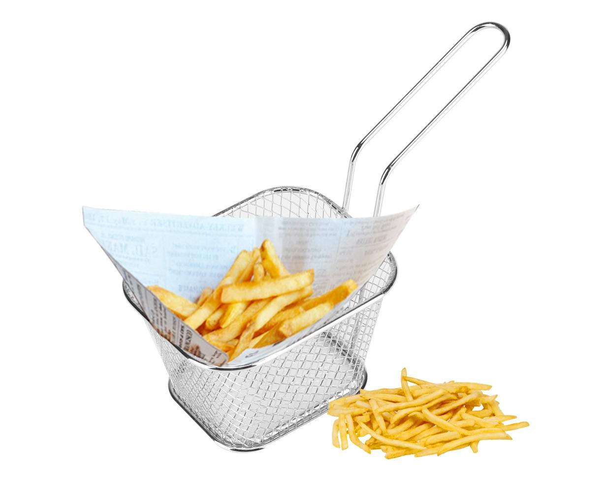 Fry Baskets, Lightweight Metal Circular Fryer Basket for Chips, Shrimp, and More