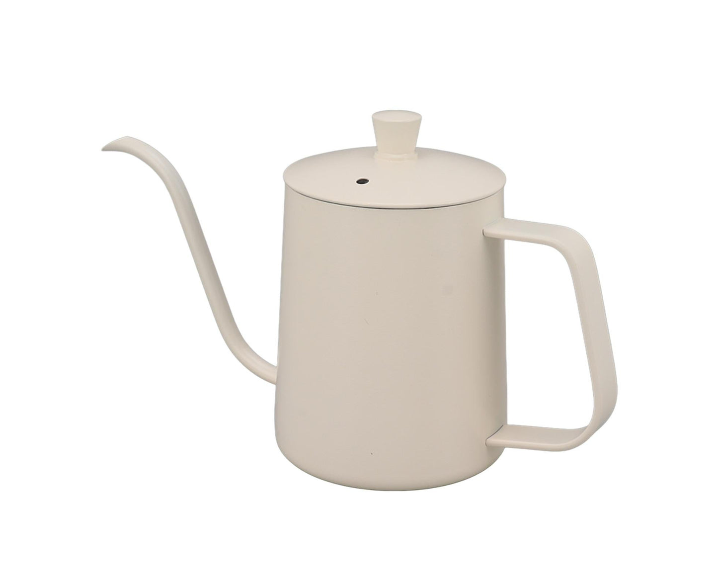Small Pour Over Coffee Kettle, Stainless Steel, Precisely Controlled Gooseneck Spout, White, 600ml