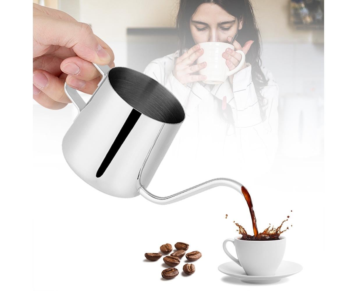Stainless Steel Drip Coffee Pot, Gooseneck Spout, Tea Tool, Silver, 250ml