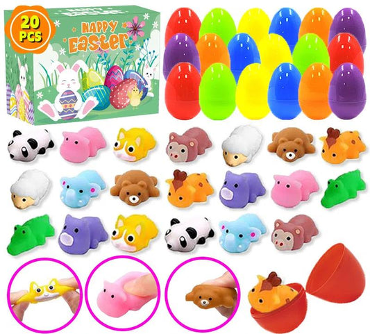20pcs Prefilled Easter Eggs, Animal Toy Filled Easter Eggs, Easter Toy Holiday Basket Stuffers