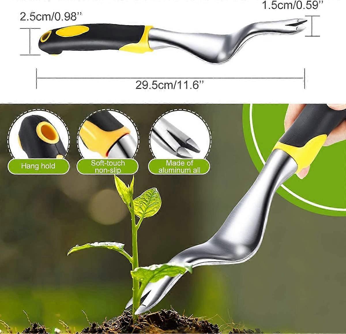 Manual Weeding Tool, 2 Pieces Handheld Weeder Dandelion Removal Tool, Garden Weed Puller with Non-Slip Handle