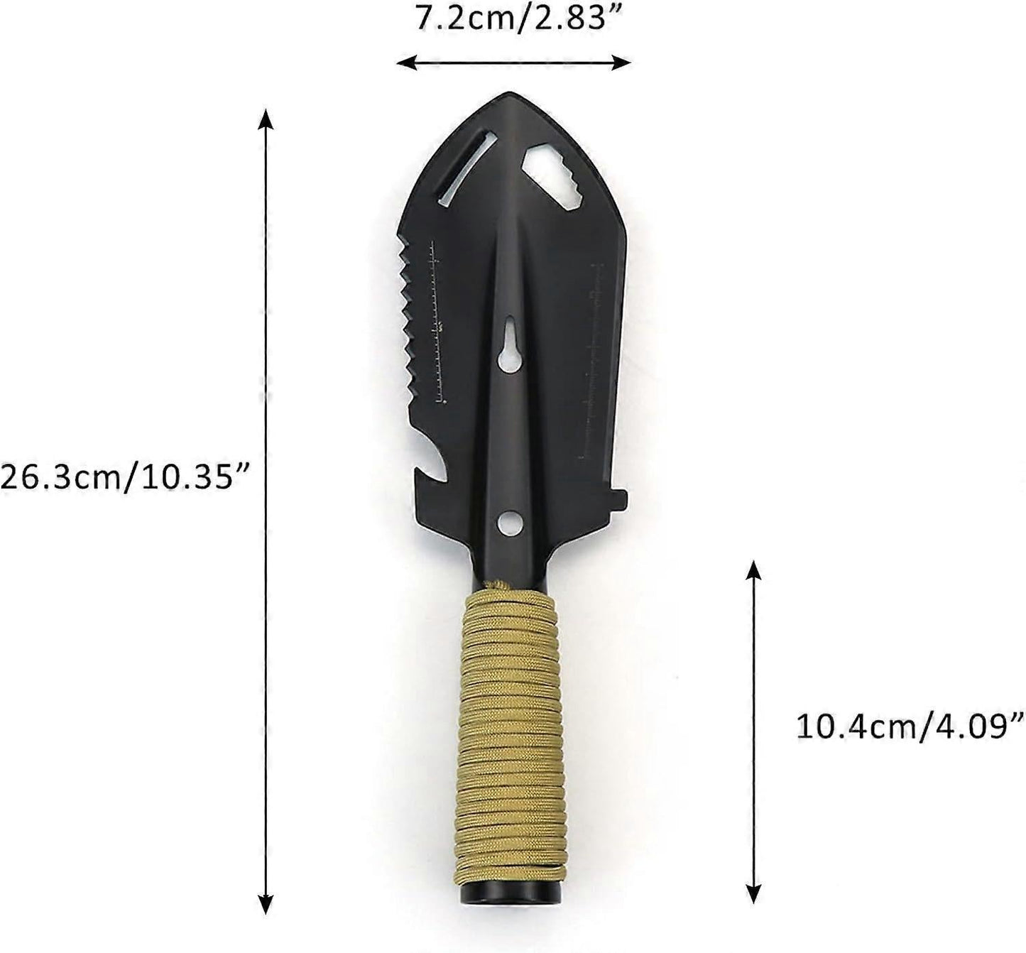 Mini Metal Garden Shovel, Stainless Steel Garden Tool for Garden Shovel, Multi-Tool Garden Shovel for Camping Gadgets, (Black)