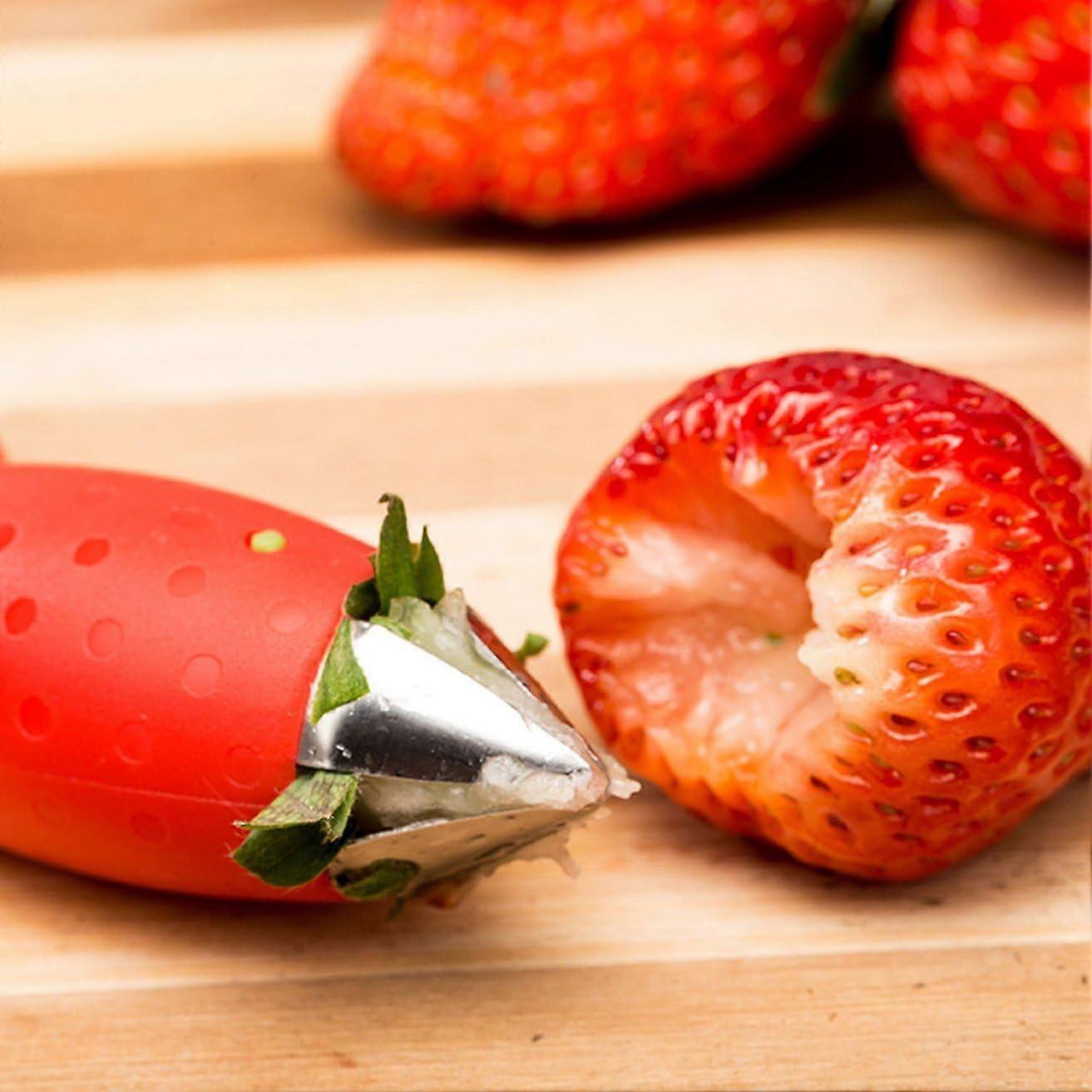 Multi-Claw Strawberry Corer Stainless Steel Plastic Fruit Berry Tomato Vegetable Top Stem Corer Kitchen Aid Corer, 2 Pack