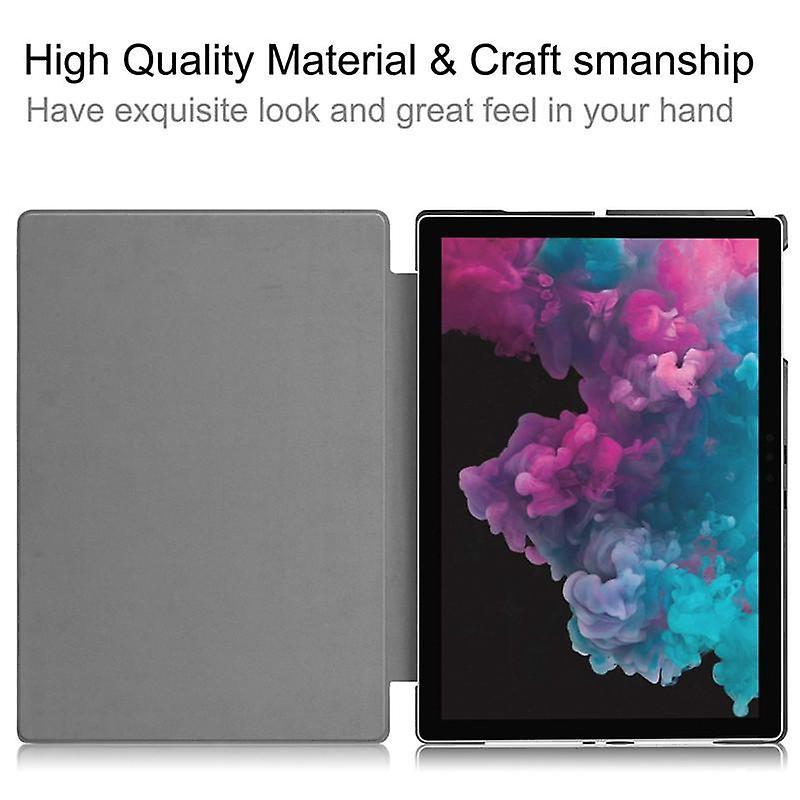 Case Ultra thin folio PU leather shell for Surface Pro 7 Grey
