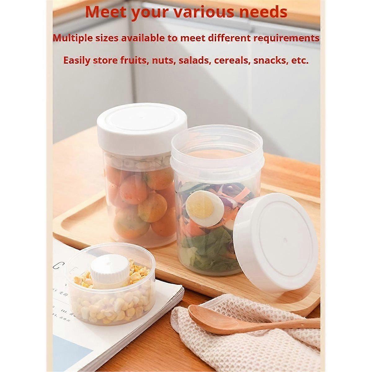 2pcs Leakproof Salad Jars 3in1 with Dressing Cup Container for Meal Prep Lunch