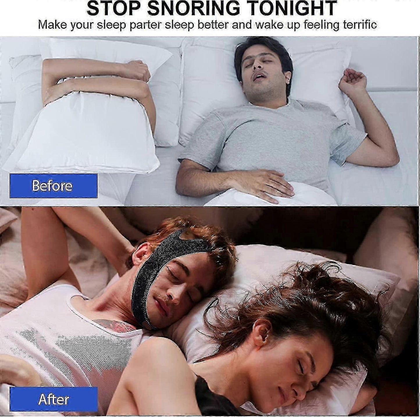 Anti Snoring Chin Strap, Upgrade Stop Snore Chin Strap, Snoring Solution Snore Stopper, Professional Effective Anti Snore Devices Stop Snoring Sleep