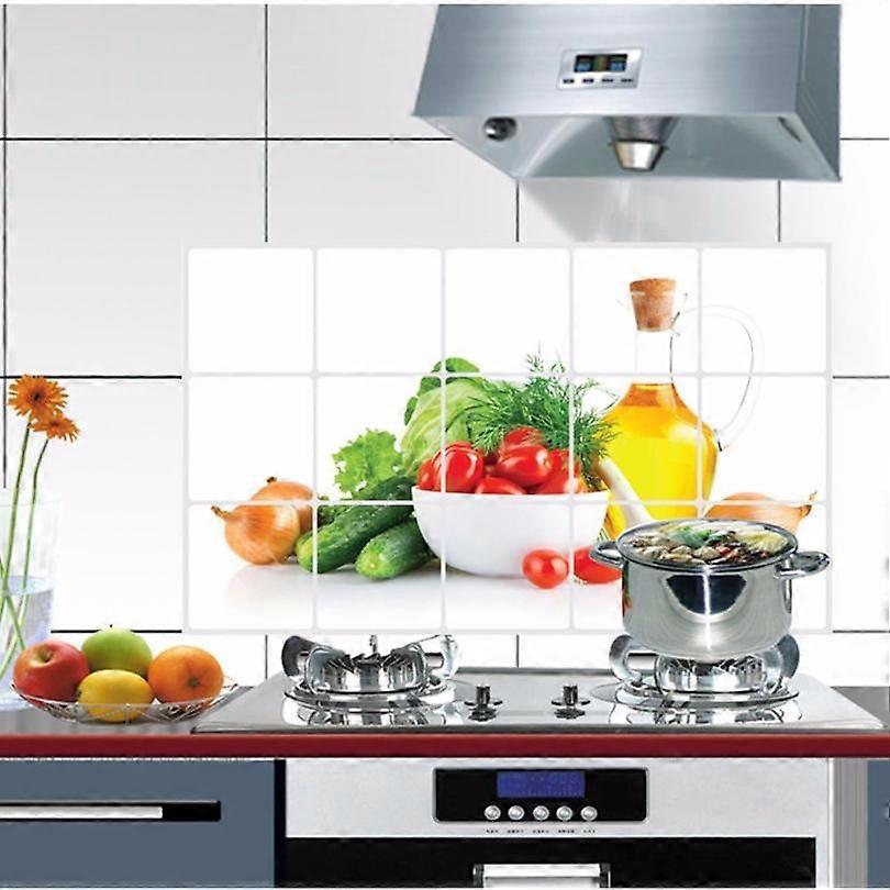1PCS 75*45cm Kitchen Oilproof Removable Wall Stickers Aluminum foil Art Decor Home Decal Fruit oil stickers wall stickers