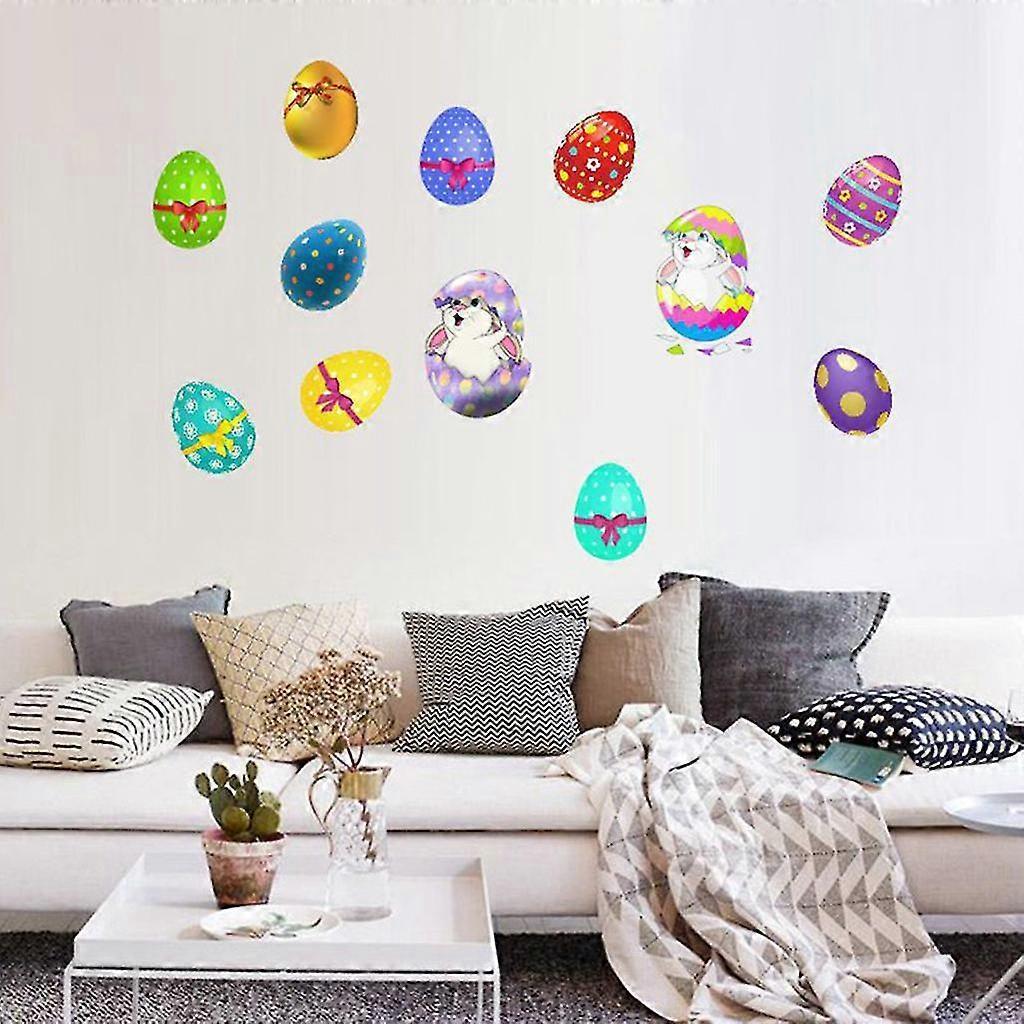 Easter Window Sticker Rabbit Bunny Eggs Wall Stickers Window Decal Diy Wallpaper