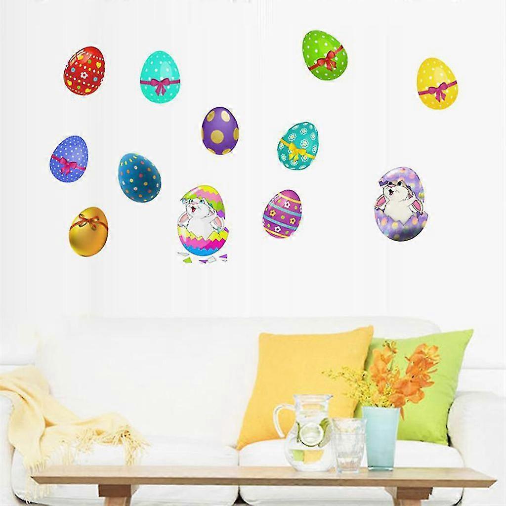 Easter Window Sticker Rabbit Bunny Eggs Wall Stickers Window Decal Diy Wallpaper