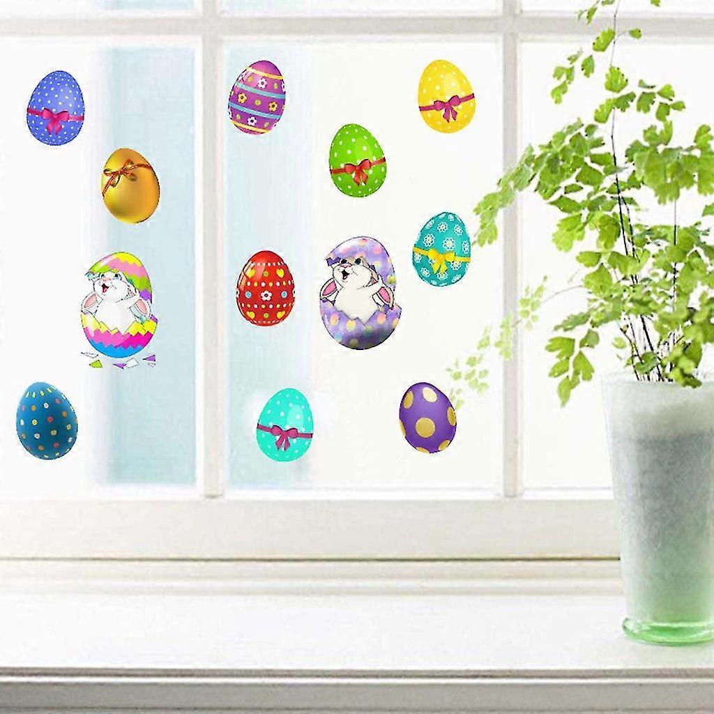 Easter Window Sticker Rabbit Bunny Eggs Wall Stickers Window Decal Diy Wallpaper