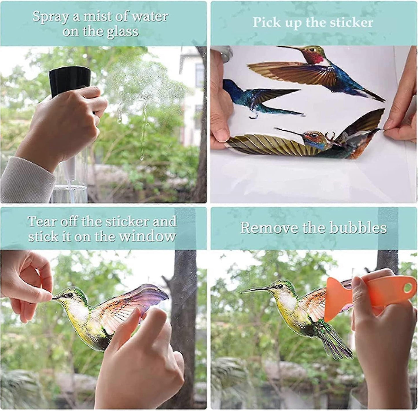 Anti-collision Window Stickers Porch Bird Protection Sticker Garden Birds Window Stickers Hummingbird Bird Wall Stickers For Window, Living Room, Office