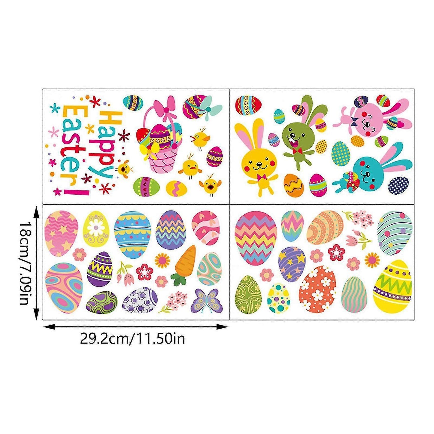 Holiday Ornaments Easter Day Stickers Window Glass Stickers Fridge Stickers