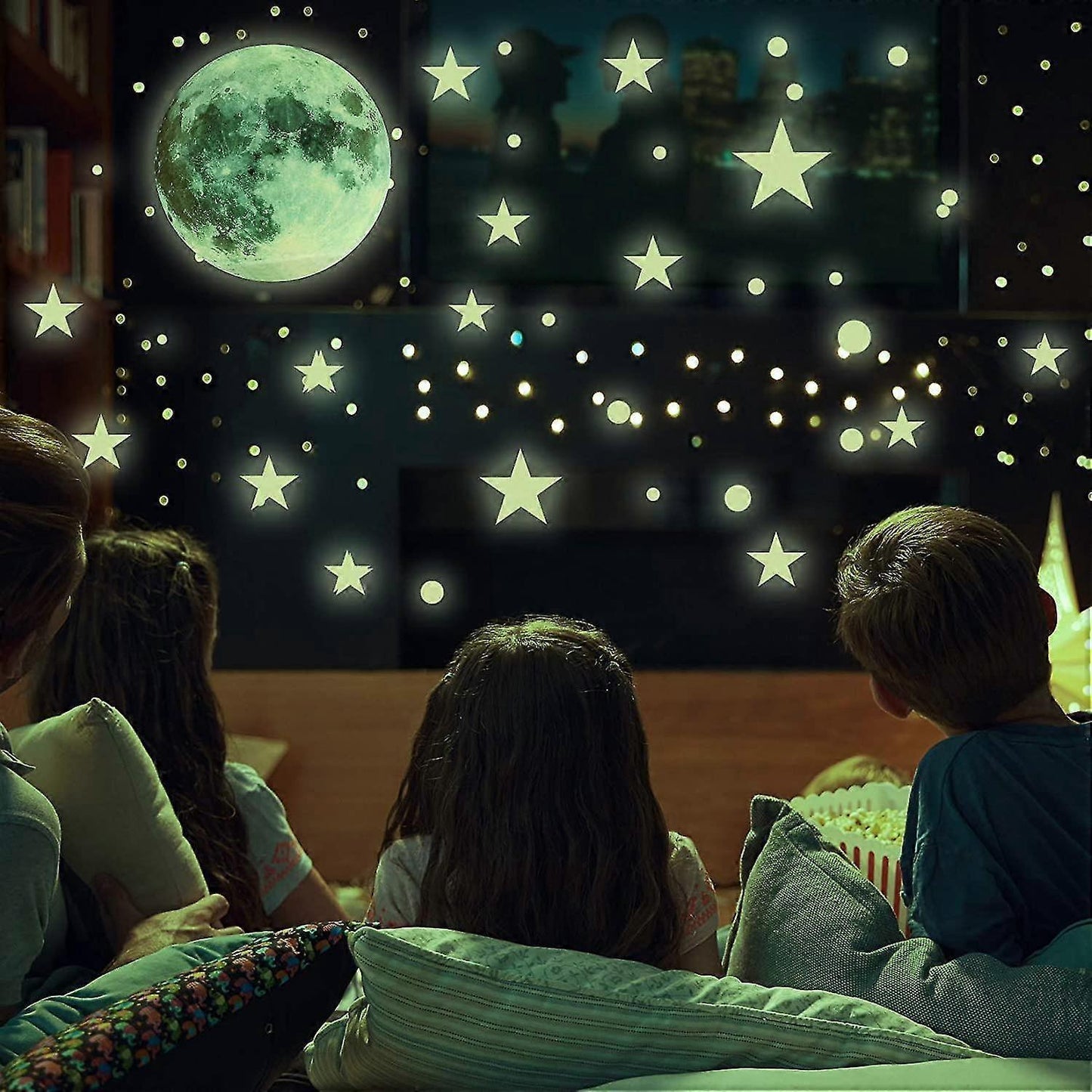 842pcs Wall Stickers Self-adhesive Luminous Stars, Stars And Moon Wall Stickers