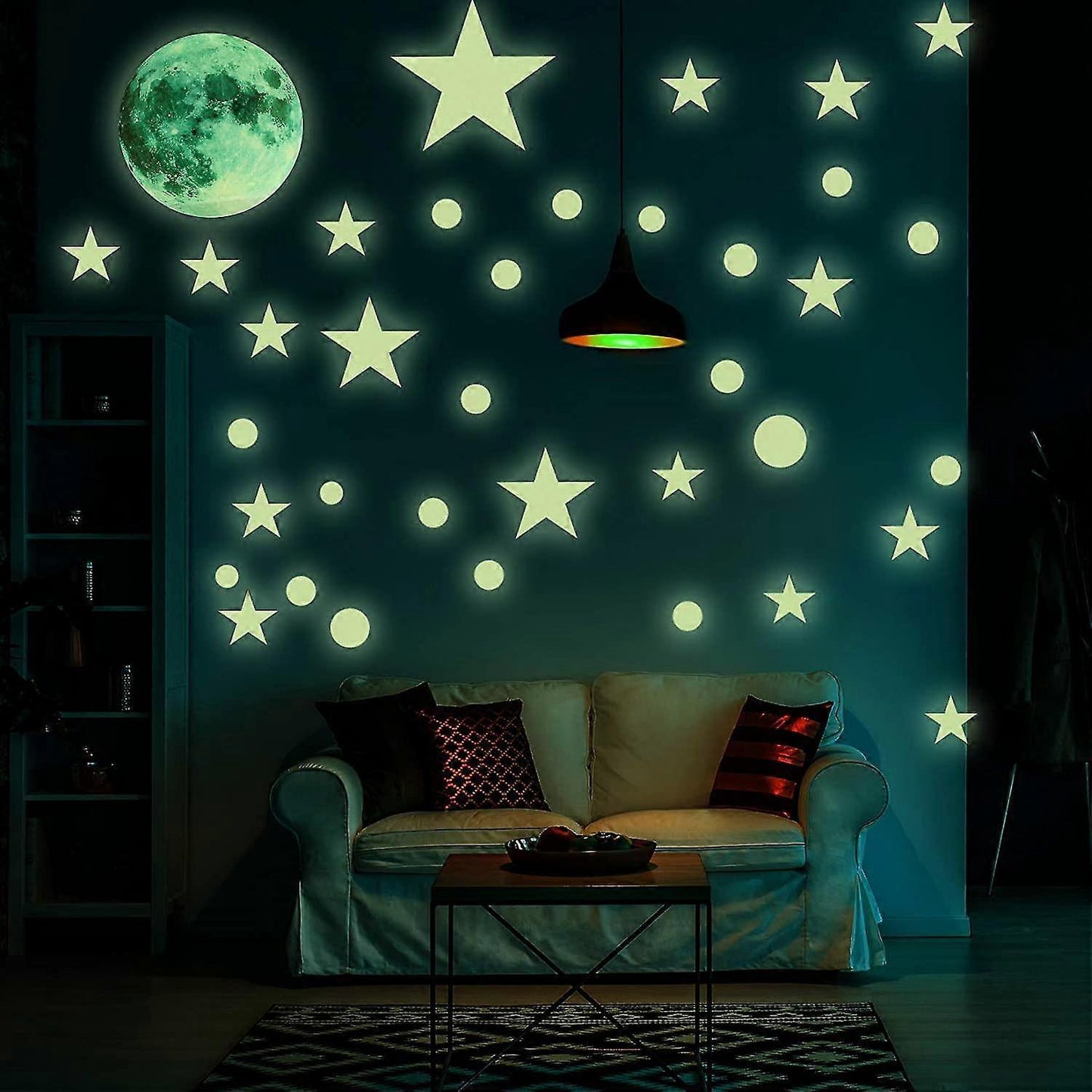 842pcs Wall Stickers Self-adhesive Luminous Stars, Stars And Moon Wall Stickers