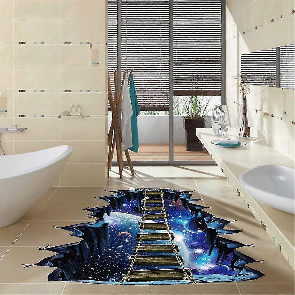 3d Floor Stickers Galaxy Wall Stickers Living Room Detachable Waterproof Diy Wall Stickers Decoration