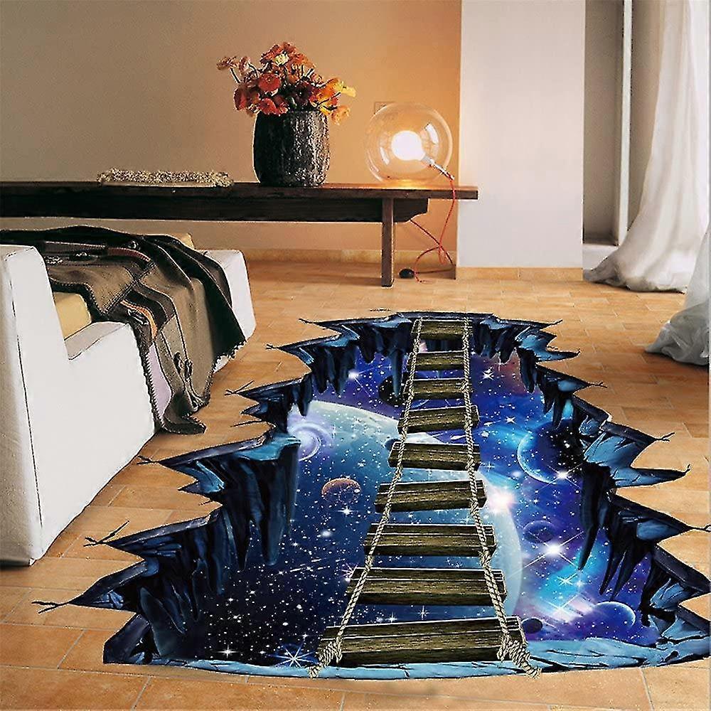 3d Floor Stickers Galaxy Wall Stickers Living Room Detachable Waterproof Diy Wall Stickers Decoration