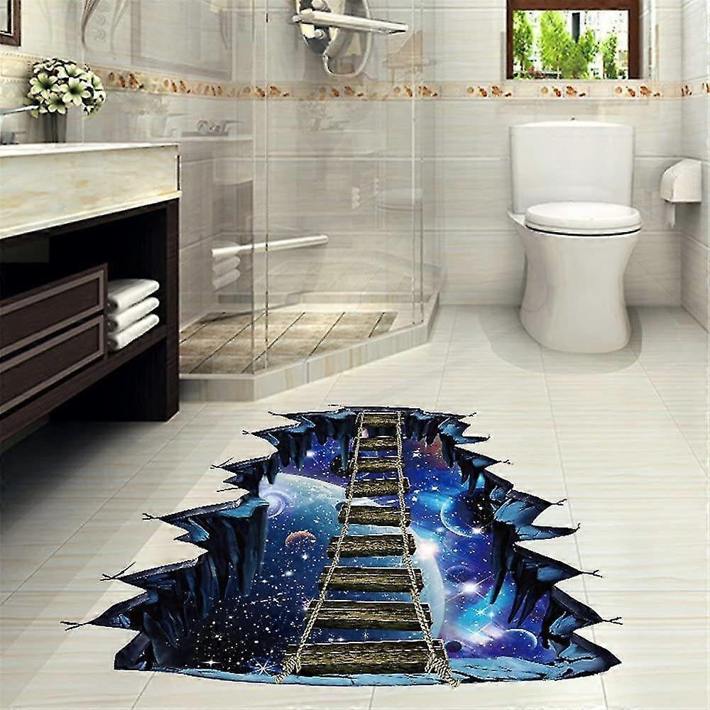 3d Floor Stickers Galaxy Wall Stickers Living Room Detachable Waterproof Diy Wall Stickers Decoration