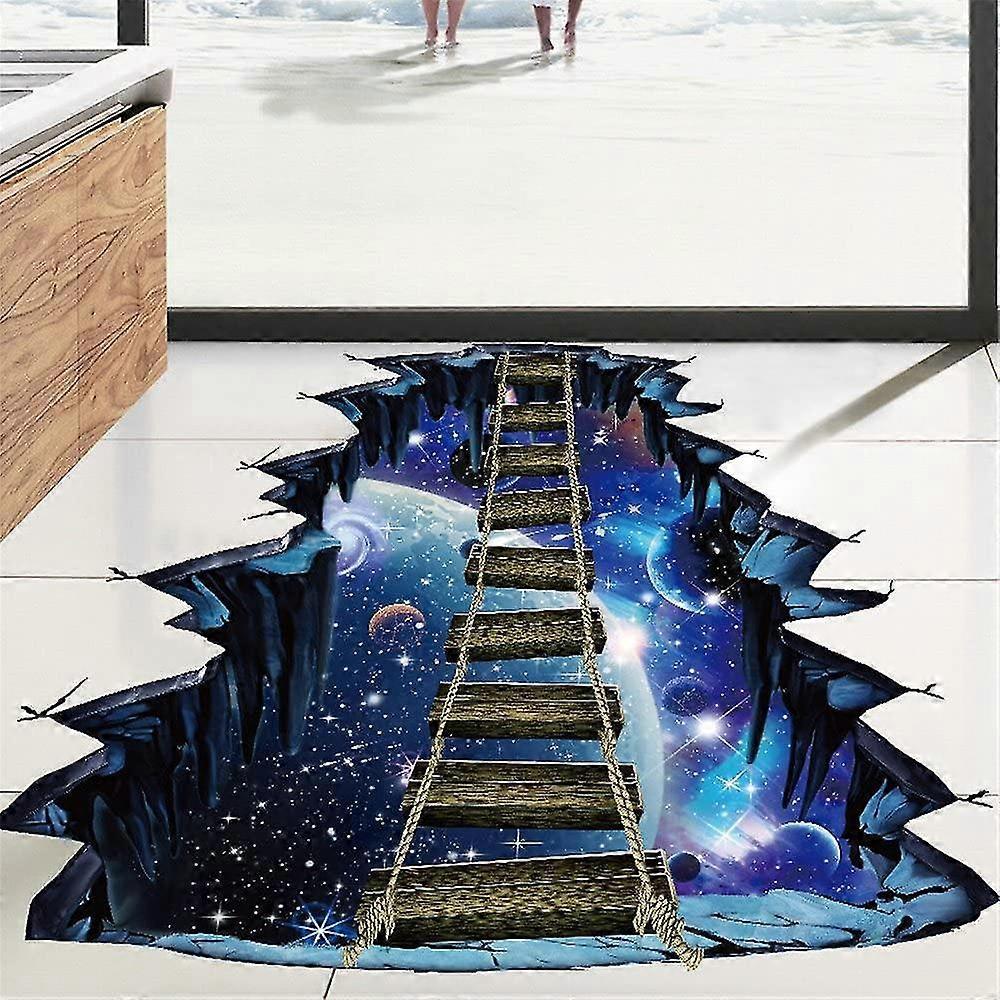 3d Floor Stickers Galaxy Wall Stickers Living Room Detachable Waterproof Diy Wall Stickers Decoration