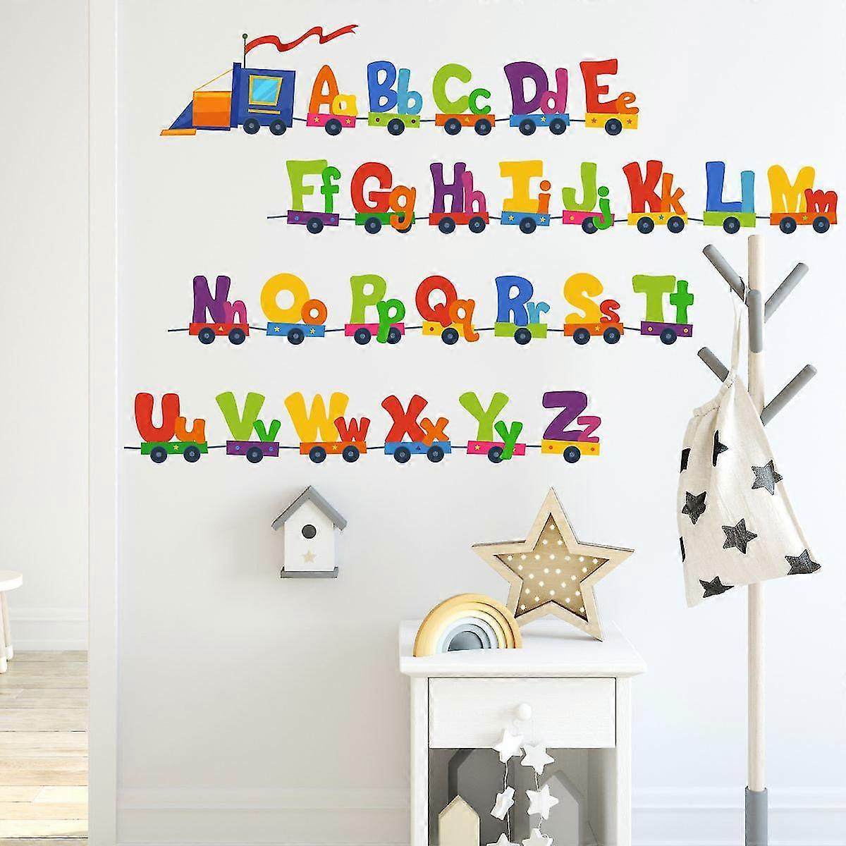 Colorful Animal Alphabet Abc babies Wall Stickers Peel And Stick Decals Removable Nursery Bedroom Living Room Art Murals