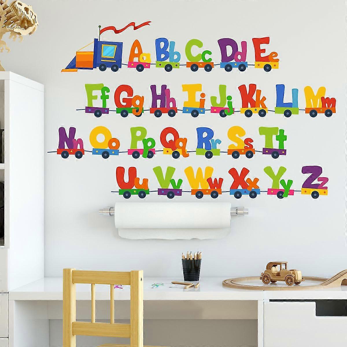 Colorful Animal Alphabet Abc babies Wall Stickers Peel And Stick Decals Removable Nursery Bedroom Living Room Art Murals