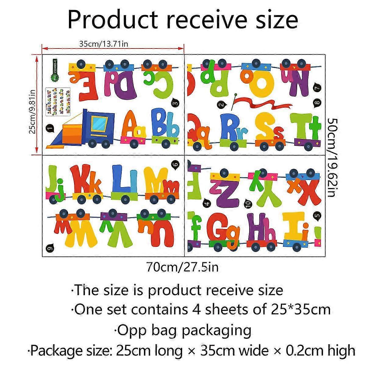 Colorful Animal Alphabet Abc babies Wall Stickers Peel And Stick Decals Removable Nursery Bedroom Living Room Art Murals