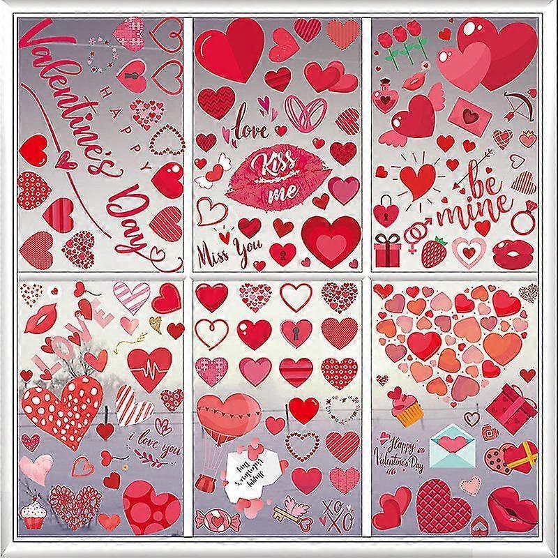 Valentine's Day Electricity Window Stickers Love Window Display Glass Refrigerator Electricity Stickers