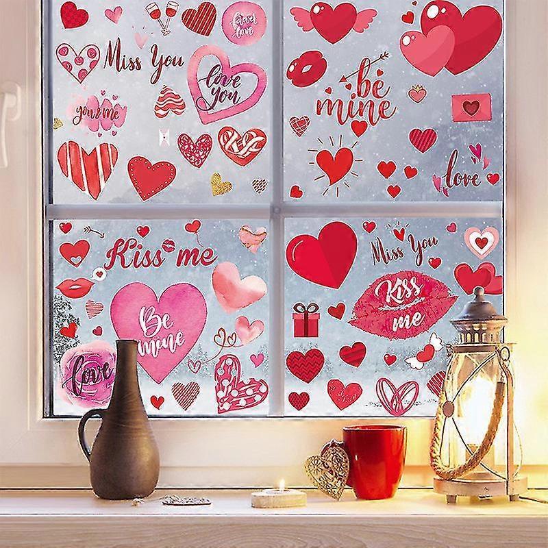 Valentine's Day Electricity Window Stickers Love Window Display Glass Refrigerator Electricity Stickers