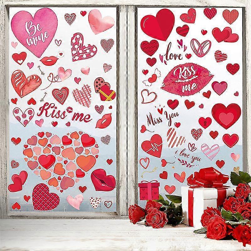 Valentine's Day Electricity Window Stickers Love Window Display Glass Refrigerator Electricity Stickers