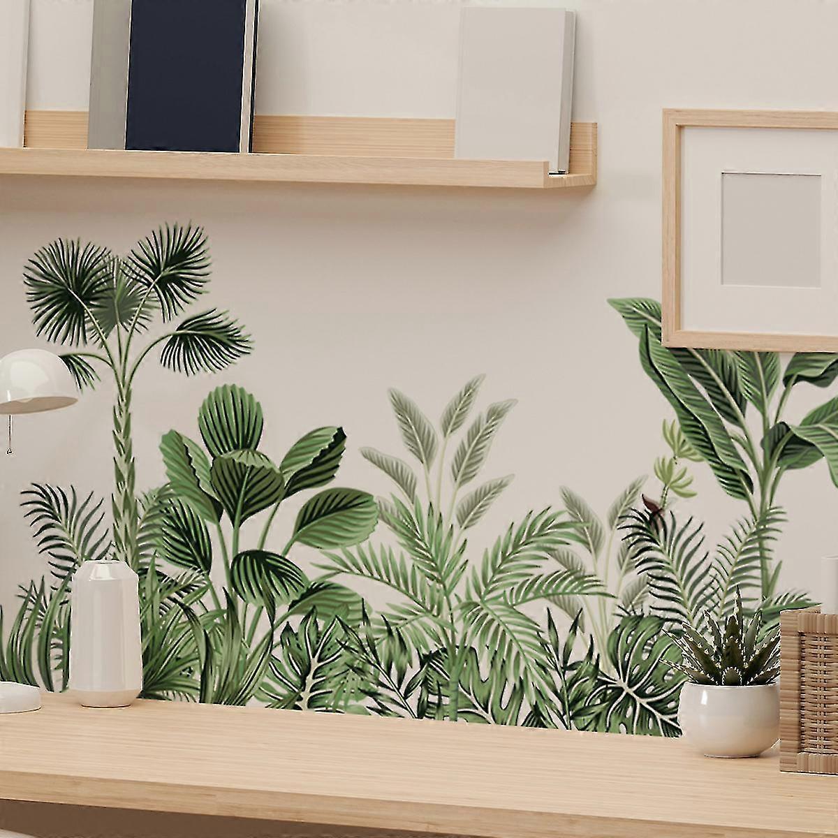 Palm Leaf Wall Stickers For Living Room, Plant Sticker Wall Decor, Peel And Stick Wall Stickers