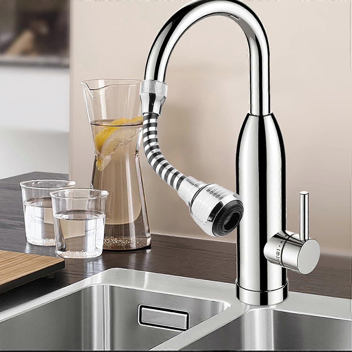 1PCS 360 Degree Flexible Kitchen Faucet Sprayer, Faucet Nozzle, Kitchen Faucet Head Replacement, Sink Hose Accessory for Faucet