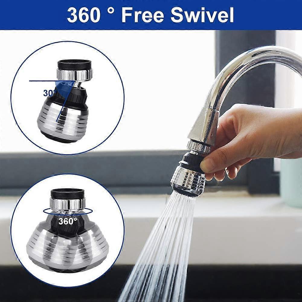 2 Pieces Kitchen Faucet Nozzle Faucet Aerator 360 Swivel Kitchen Faucet Head 2 Modes Kitchen Faucet Aerator with Nozzle Adapters for Kitchen, Bathroom