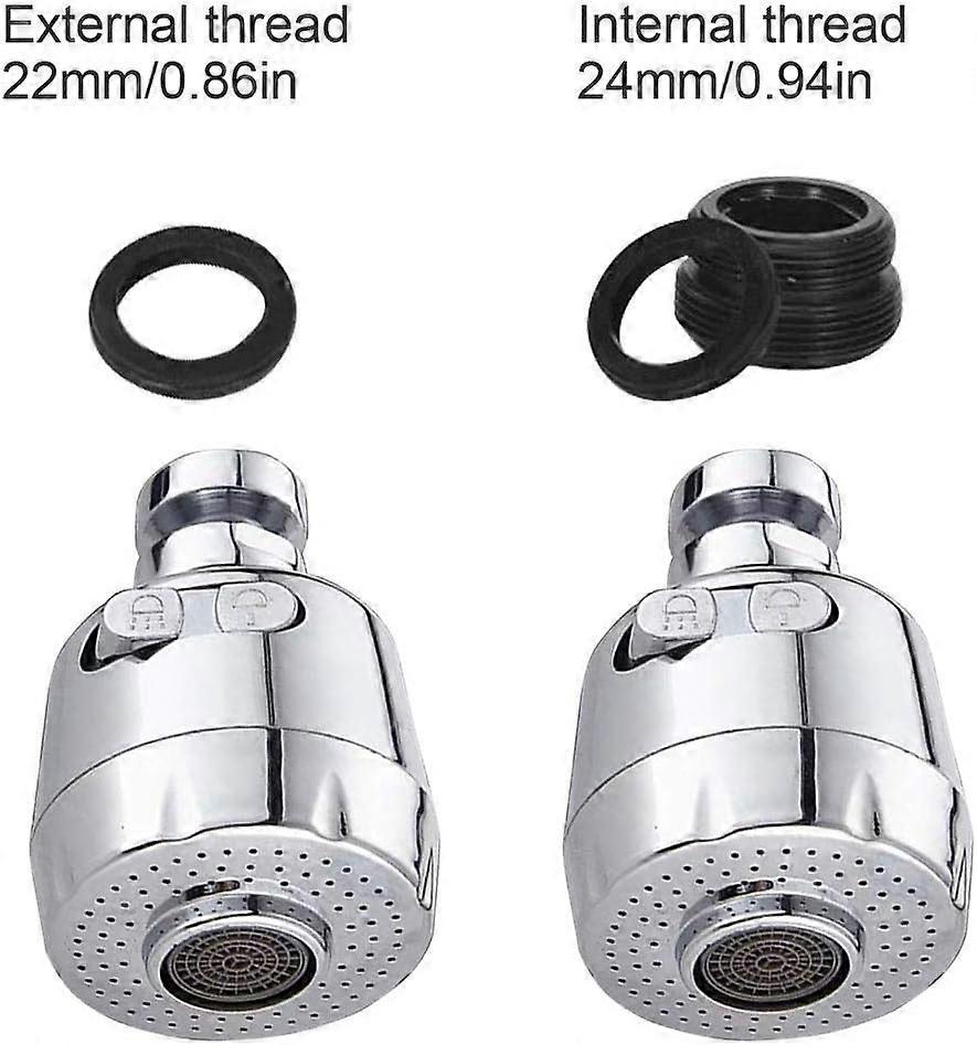 (Shorter Style 1PC,Adapter Included)Huazhi 360 Swivel Kitchen Sink Faucet Aerator Faucet Sprayer Attachment Tap Aerator Faucet Nozzle Faucet Head 55/6