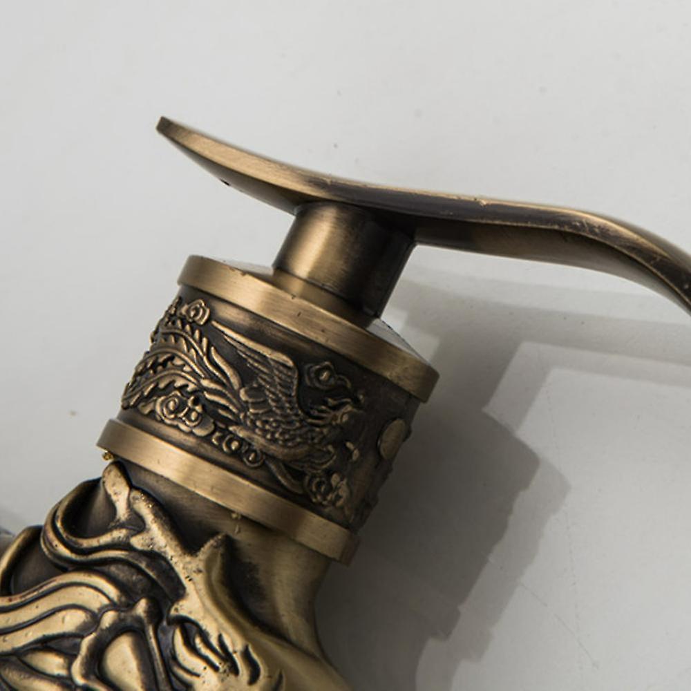 Indoor Bathroom Faucet Carved Wall Bibcock Mount Retro Decorative Faucet Outdoor Garden Faucets Washing Machine Mop Antique