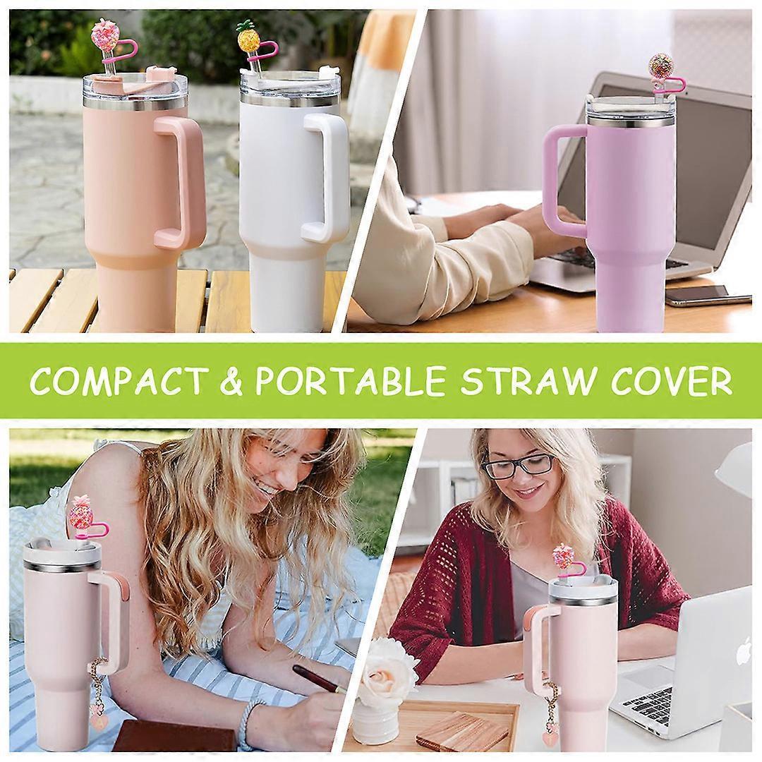 10 Pcs Stanley Straw Covers Silicone Straw Topper 0.4in Dust Proof Straw Cover Cap for Stanley Cup Accessories