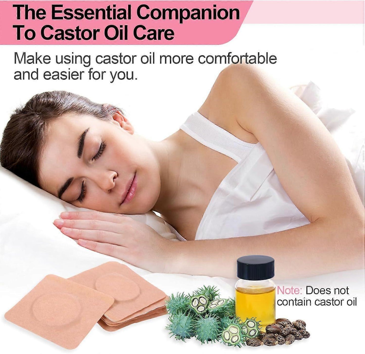 20Pcs Castor Oil Belly Button Patch, Castor Oil Patches Disposable, Castor Oil