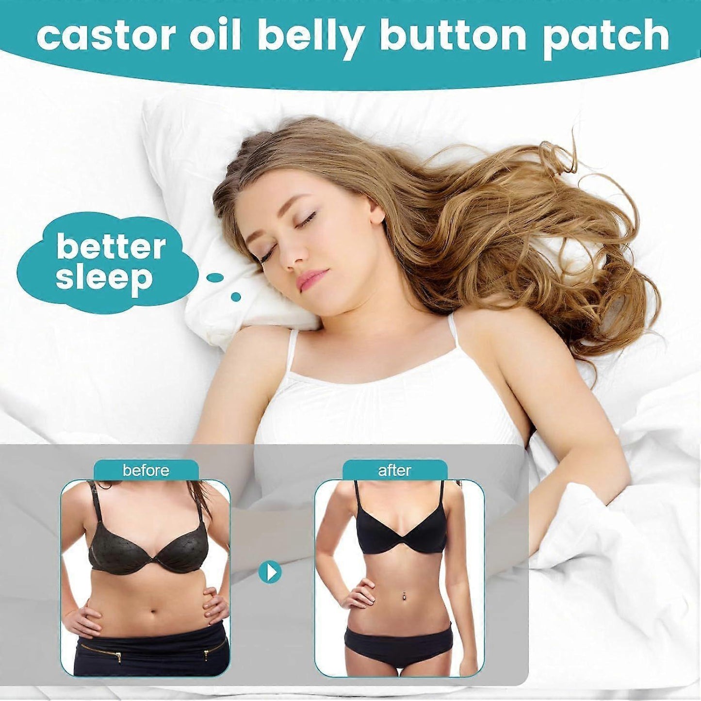 36Pcs Castor Oil Pack Wrap, Organic Cotton Castor Oil Patches for Belly Button