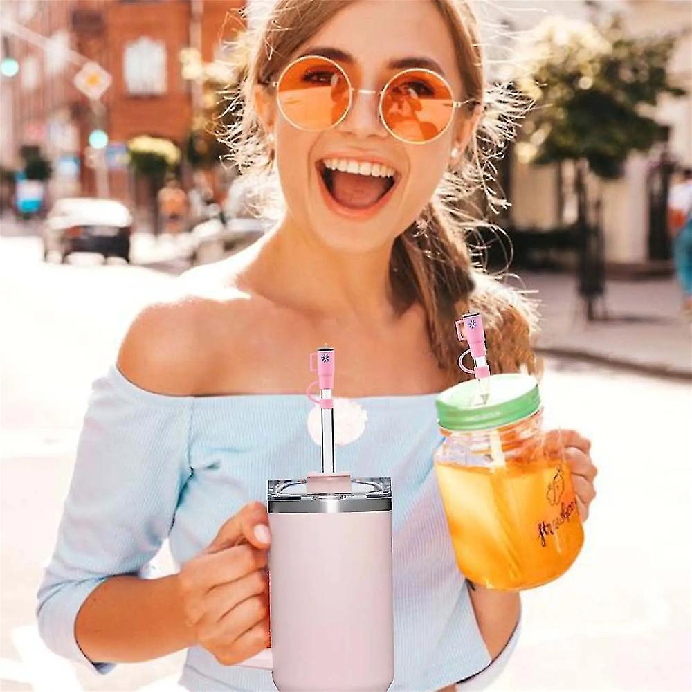 5 pcs/set Stanley Cup Straw Lids, Stanley 30 & 40 Ounce Glass Cups with Handles Silicone Straw Top Lids, Stanley Cup Accessories